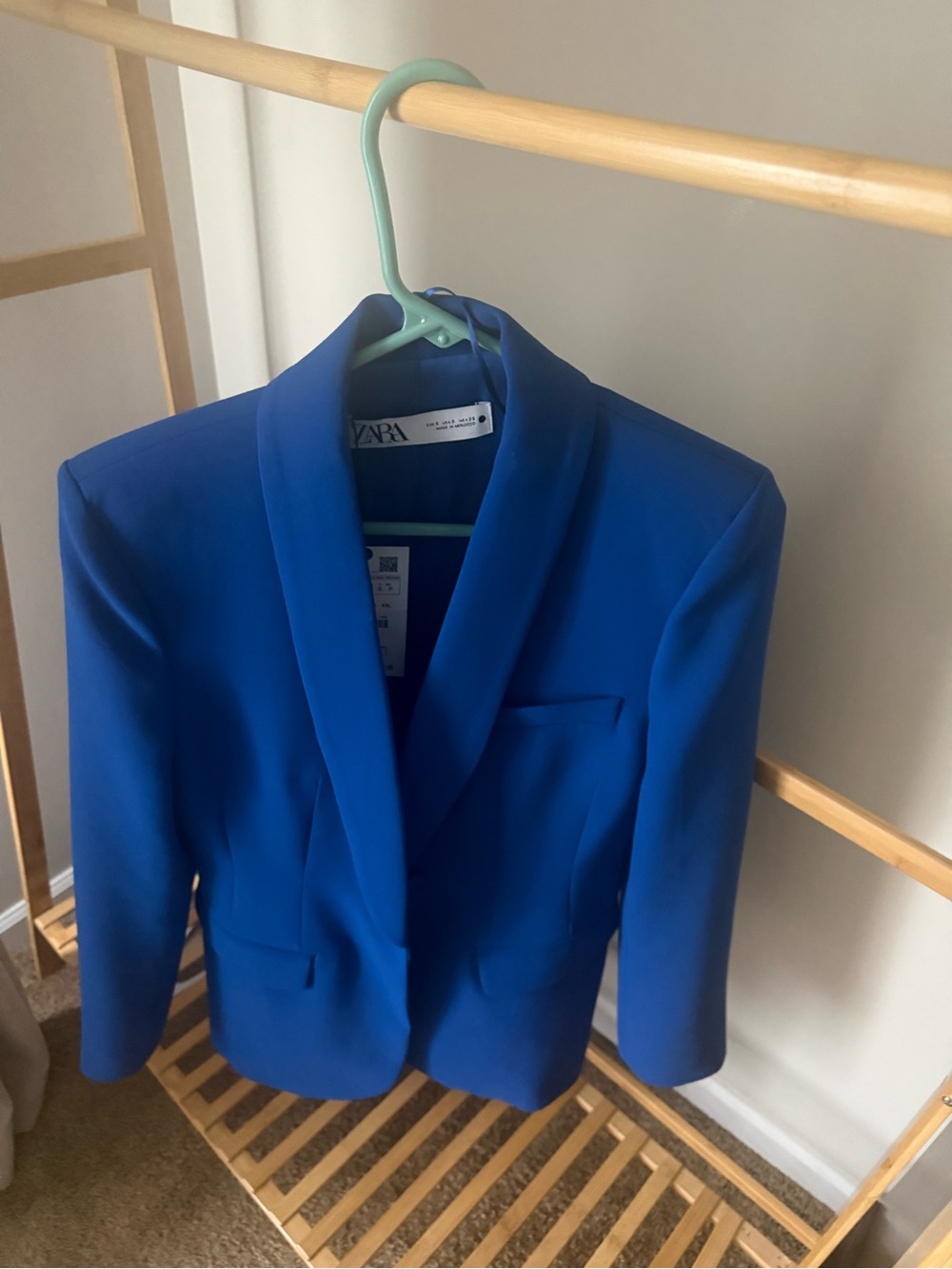 Zara Cobalt Blue Suit Jacket Blazer Size S